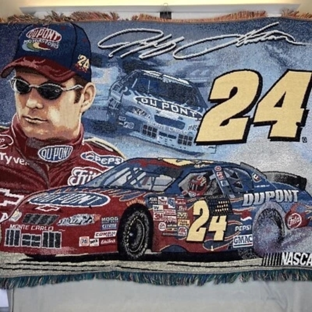 Nascar Red and Blue Racing Throw Blanket